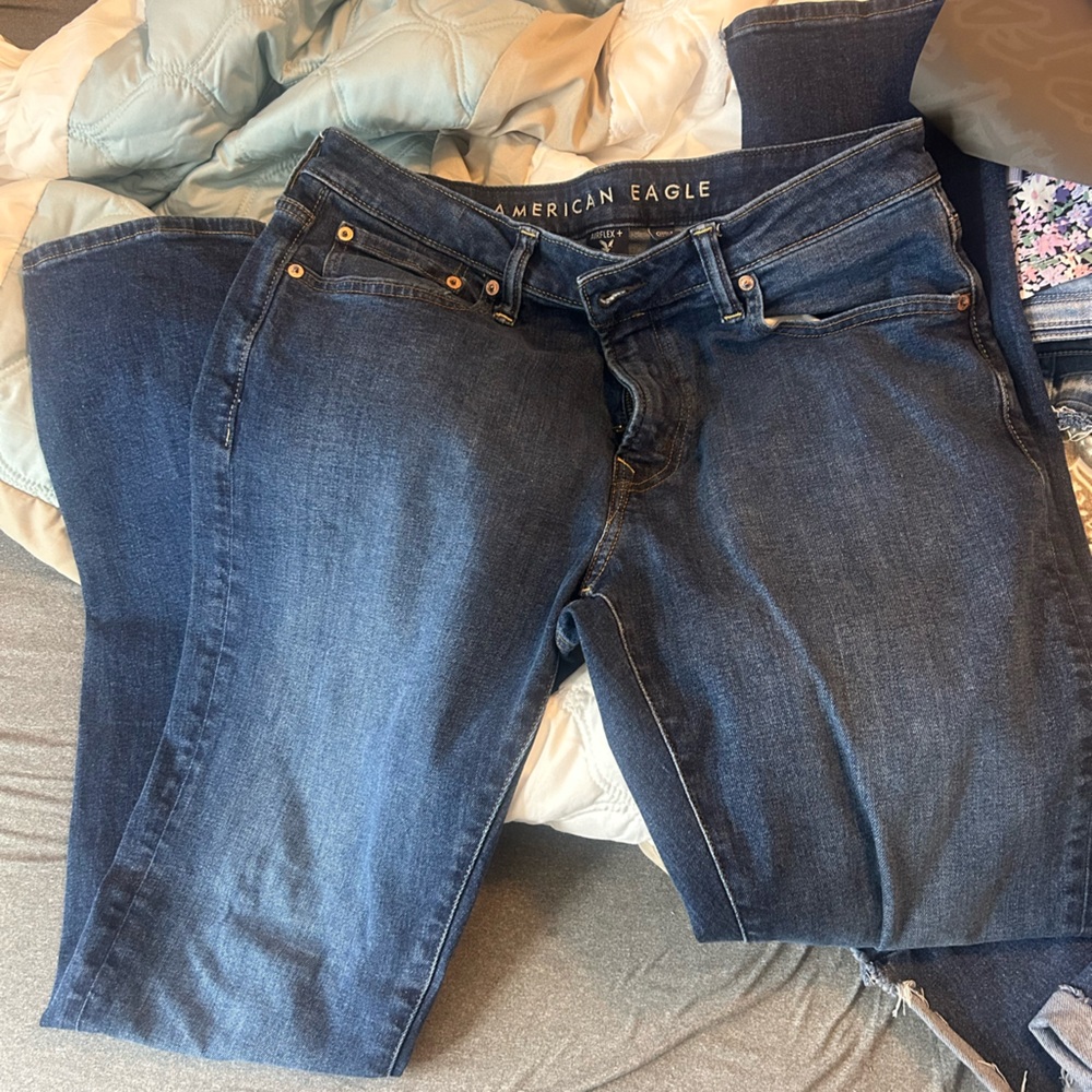 American Eagle Outfitters Women's Dark Indigo Straight Leg Jeans